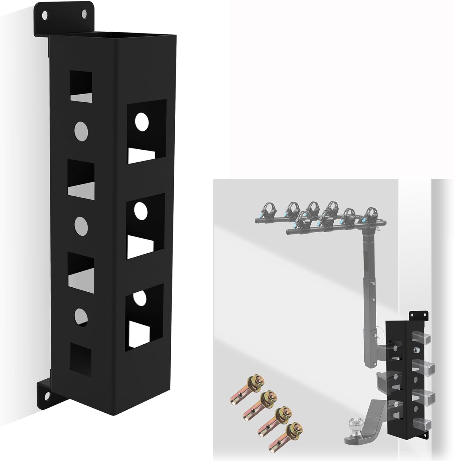 1.25" 2" Trailer Hitch Receiver Hanging Garage Organizer Wall Mounted Hitch Receiver Bike Rack Cargo Rack Storage