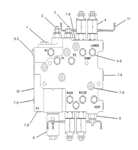 2076806 207-6806 Solenoid Valve Excavator Main Control Valve For 950G 962G 966G 972G 980G