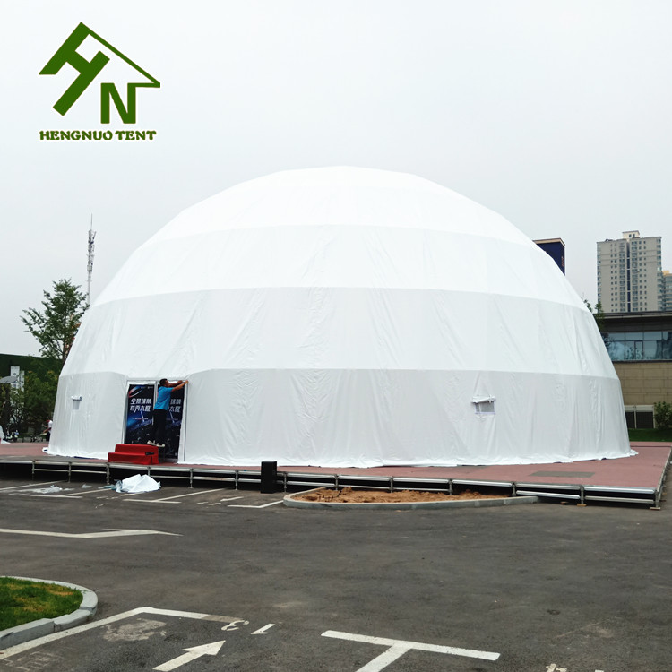 White Geodesic Luxury Dome Tent Diameter 20m For Big Projection Events
