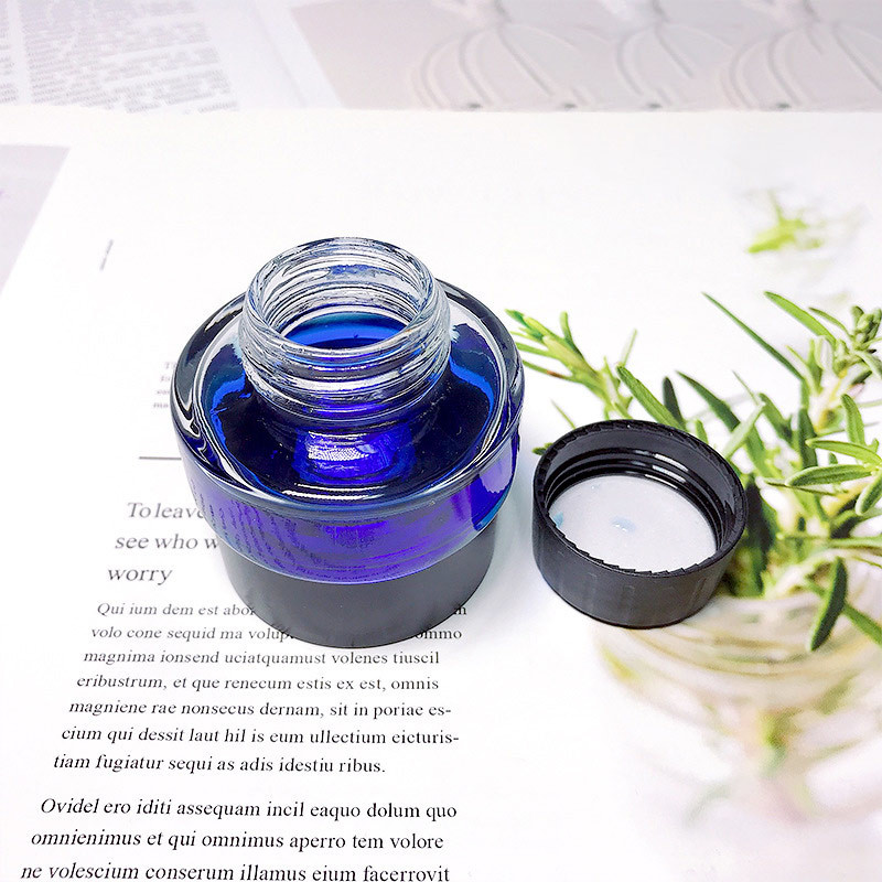 Office Round Clear Blank 30ml Glass Ink Bottle With Cap