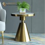 Contemporary Small Marble Round Coffee Table Scratch Resistant 50cm