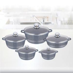 China Multi Color Granite Aluminum Cookware Set Non Stick Coating wholesale