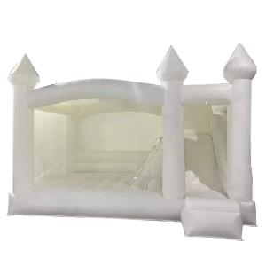 China Pure White Wedding Bounce House With Slide Kids Jumping Castle wholesale