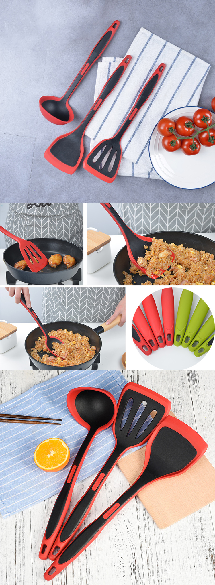LFGB Standard Non Stick 11 Piece Silicone Turner Spatula