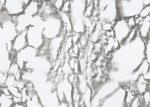 PVC Strippable TV Background Wallpaper , Grayish White Marble Wall Covering