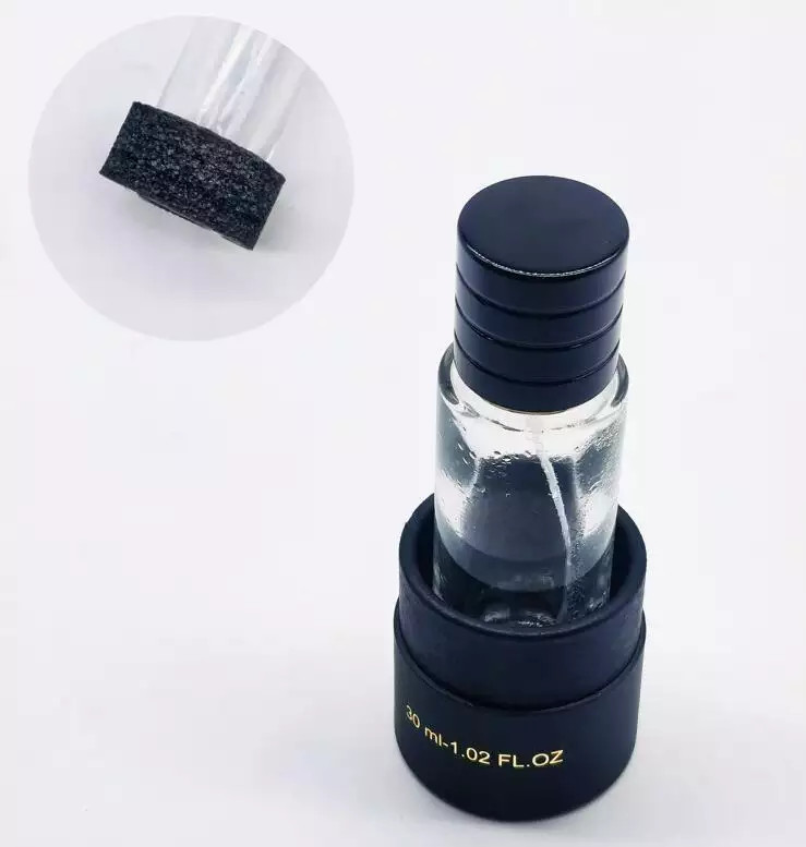 30ml 50ml 100ml Black Kraft Cardboard Paper Tube Perfume Bottle With EVA Insert
