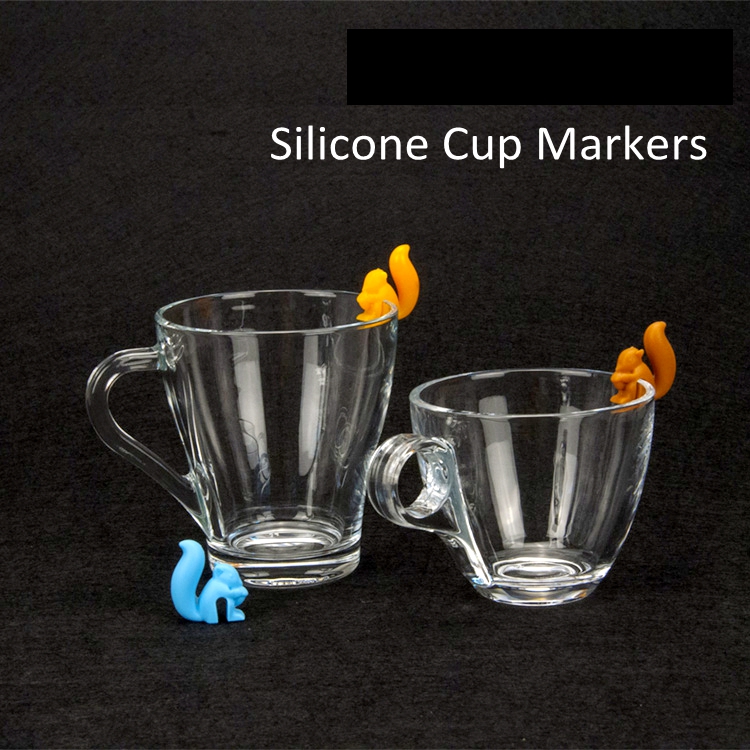 hot sale silicone cute suction rubber wine glass colorful identifying cup marker