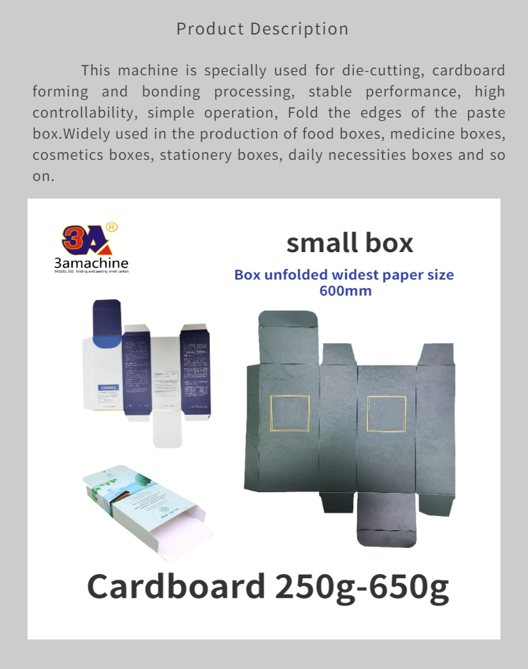 Box Unfolded Widest Paper Size 600mm Automatic Box Folding Gluing Machine Folder Gluer