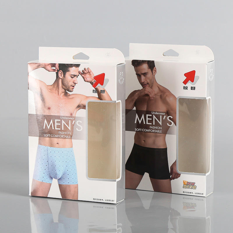 Recyclable Paper Material Custom Logo Packaging Boxes for Mens Underwear Briefs