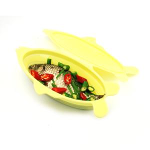 China OEM Logo Sustainable Fish Shape Collapsible Silicone Steamer wholesale