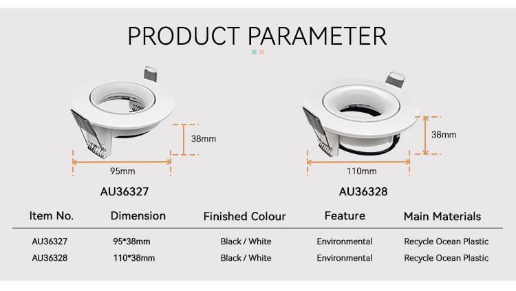 Gyro 360 Rotated Downlight Frames Ocean Led Recessed Light Housing