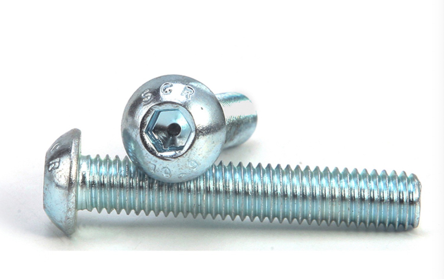 White Zinc Plated Hex Socket Head Screw Class 10.9 ISO7380 Standard