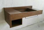 Economy Plywood wall hung bathroom vanity base with metal bar,wooden bathroom