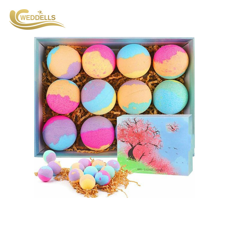Smoothing Skin 2.5 Oz 12 Bath Bomb Gift Sets Two Mixed Colors