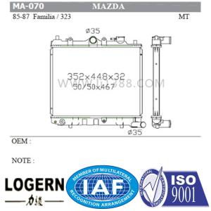 China 85-87 Brazing Mazda Familia Radiator , Tube Fin Mazda 323 Radiator Mt Dpi 242 wholesale