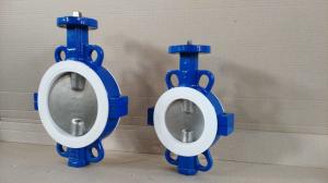 China DN100 PTFE Seated Ductile Iron Split Wafer Butterfly Valve wholesale