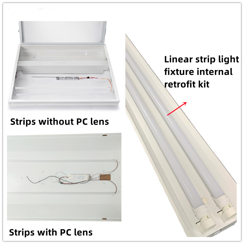 2FT 25W Tunable CCT Led Magnetic Linear retrofit Kit PC Lens for Customizable Lighting