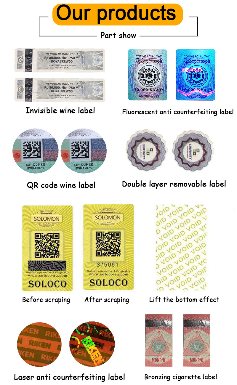 ODM Custom Wine Bottle Label Hologram Personalized Label Sticker