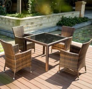 China Hotel Furniture PE Rattan chair Outdoor garden wicker chairs and table wholesale