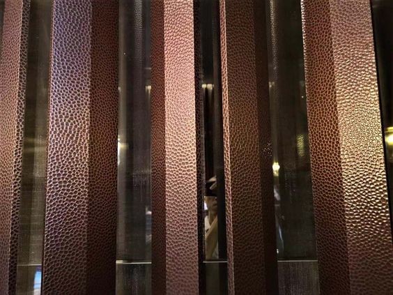 laser cut decorative textured sheet metal hammered stainless steel cylinder/Pillar