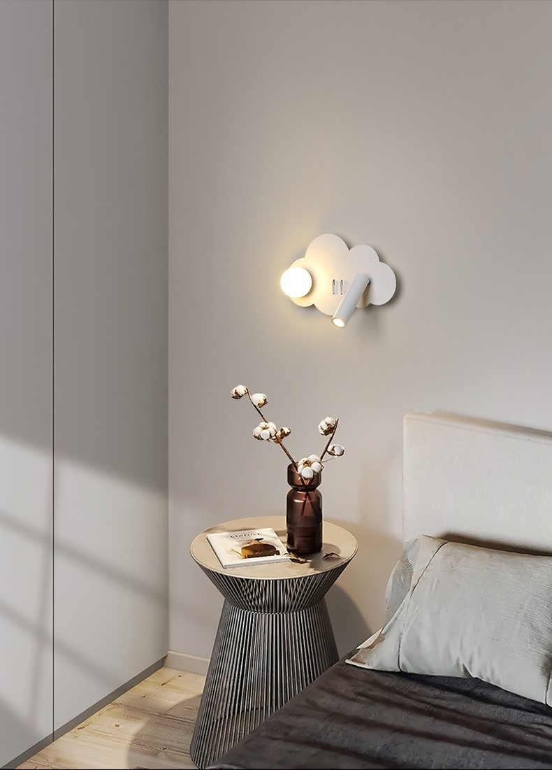 Bedroom bedside reading wall lamp creative full acrylic ball eye protection spotlight modern sofa background wall lamps