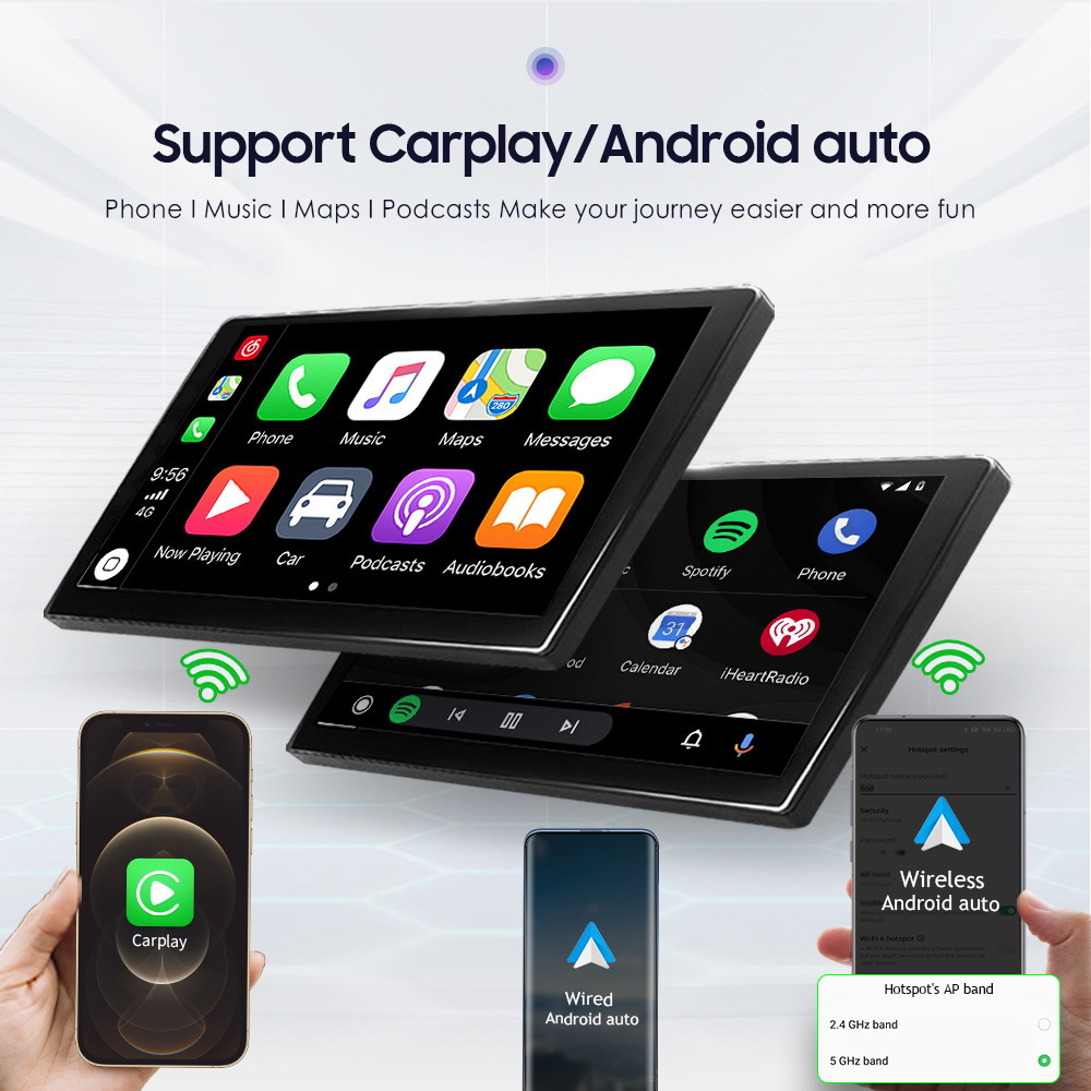 Android 12 CarPlay 9/10/13'' QLED Screen 2DIN Car Radio for Universal Car Fitment
