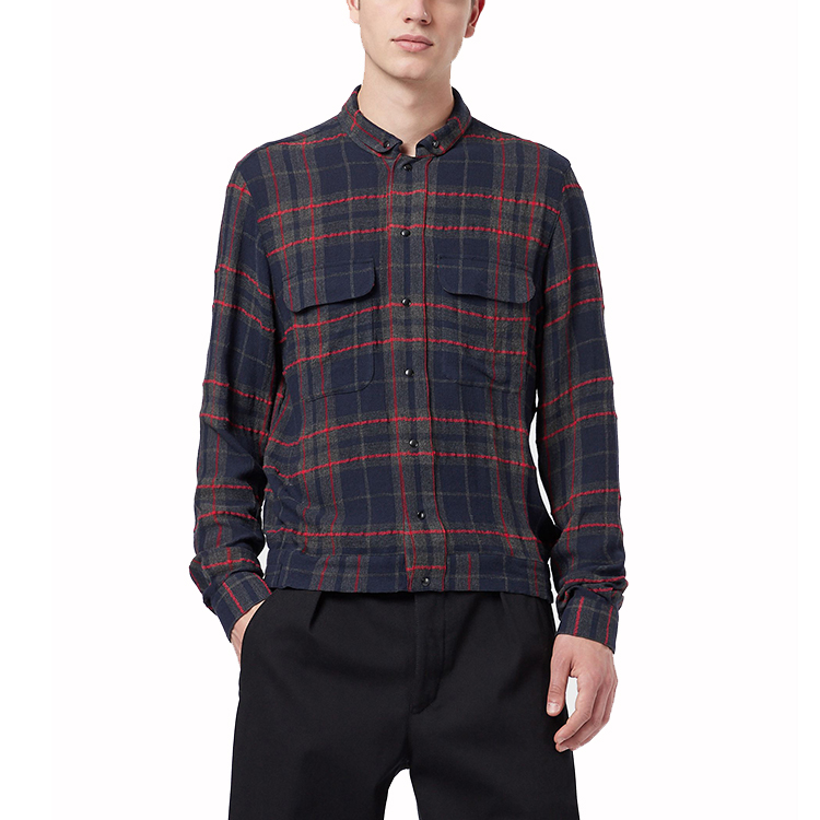 Autumn Cotton Plaid Mens Fashion Casual Shirts Long Sleeve Streetwear Shirts