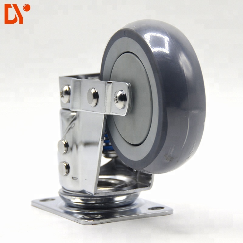 6 Inch Heavy Duty Swivel Industrial Caster Wheels Plate Silent Pu