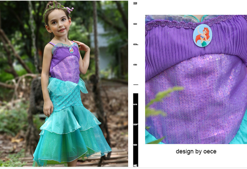 Custom Design Mermaid Tail Costume , Ariel Little Mermaid Dress Princess Costume