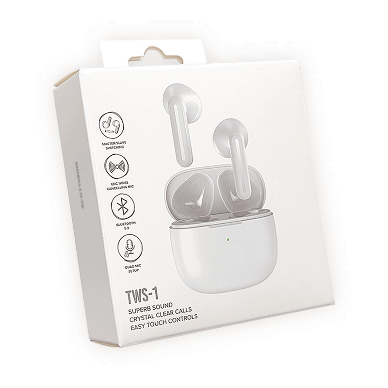 Custom Logo Printing Paper Box Reverse Direct Tuck Design for Earphone Headset Earpiece