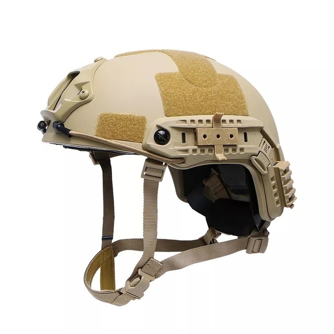 FAST Ballistic Helmet NIJ IIIA Ballistic Protective Headgear Kevlar Tactical Large Size High Cut Khaki Helmet