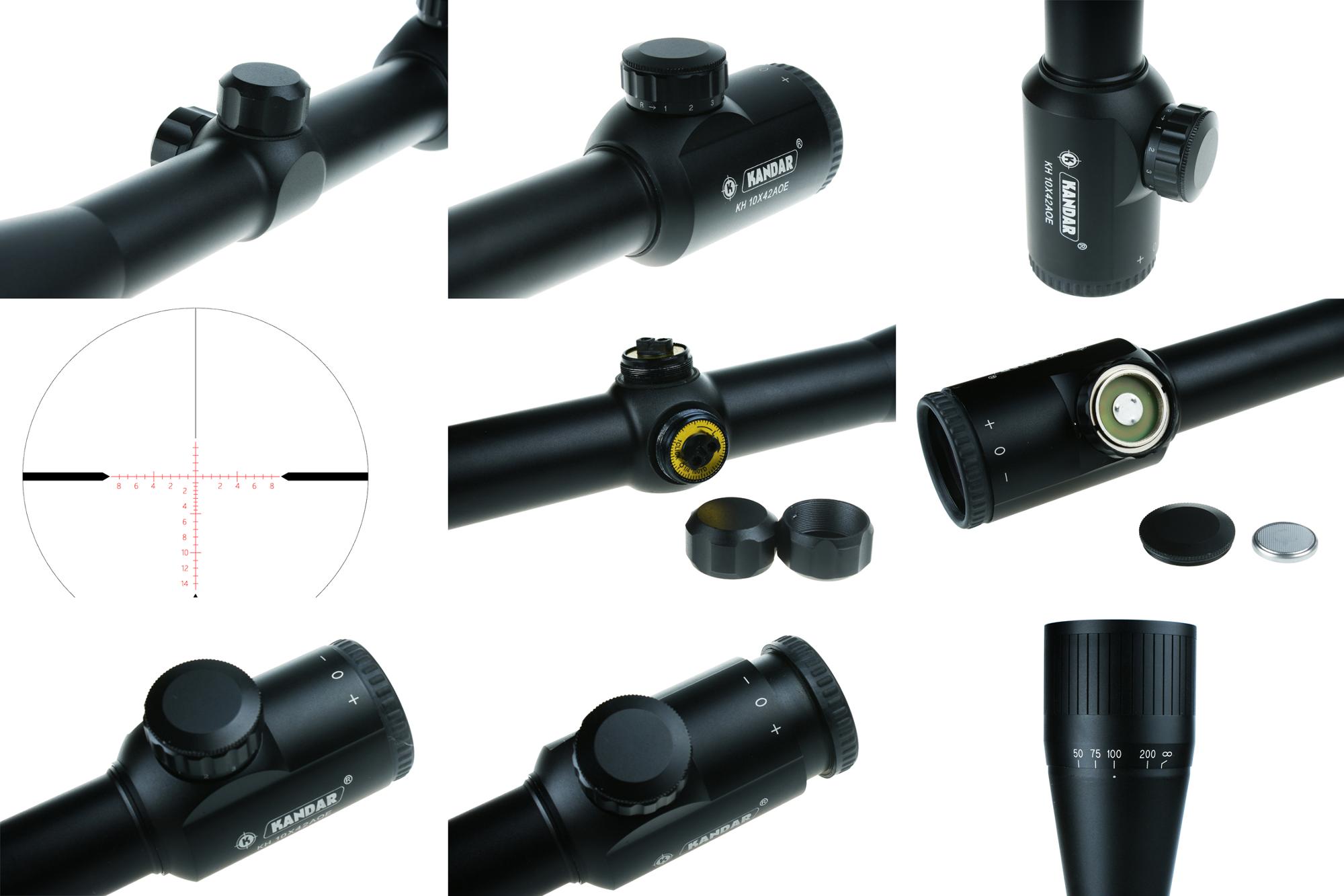 KH 10x42 AOE KANDAR Scope with Red Illumination and 42mm Objective Lens Diameter
