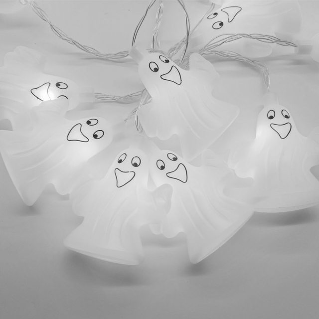 10LED Halloween Pumpkin Spider Bat Skull String Lights Lamp DIY Hanging Horror Halloween Decoration For Home Party Supplies