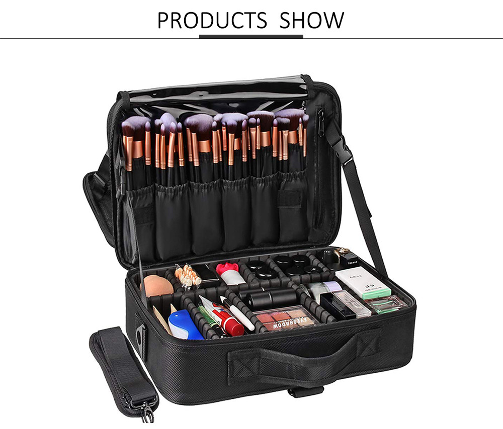 Multifunction Polyester Makeup Brush Organizer With Adjustable Dividers