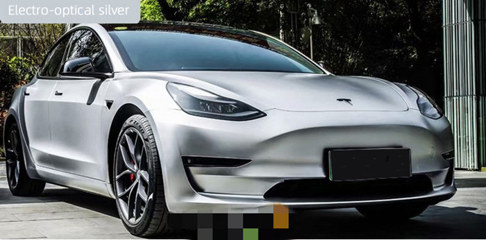 Durable UV Resistant Matte Car Vinyl Wrap Bubble Free Silver Color