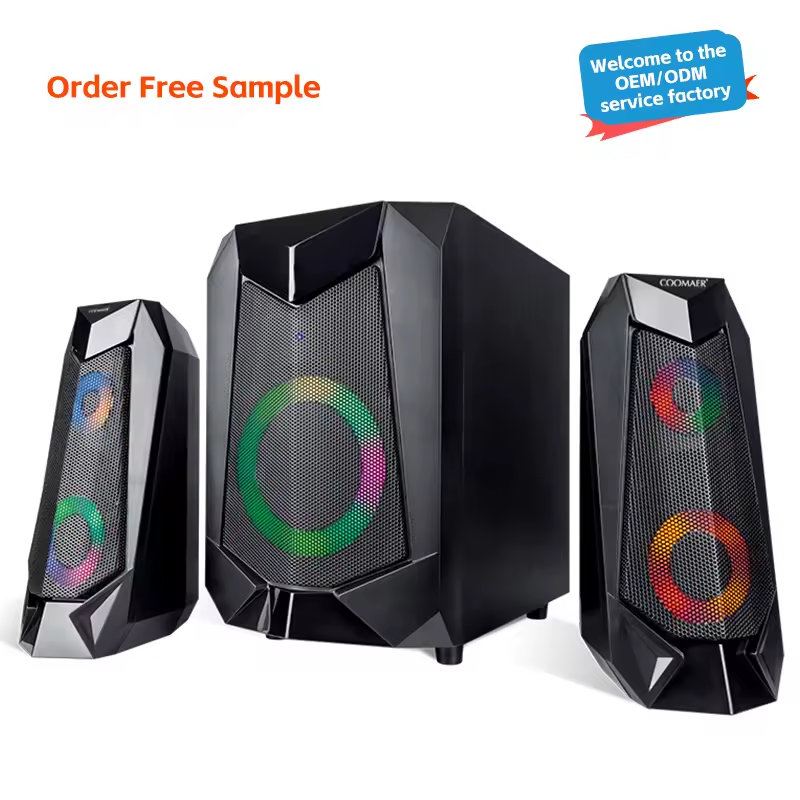 Bluetooth Communication Intelligent Voice Sound Desktop Speaker With Fabric And Clock