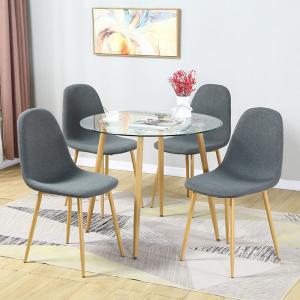 China Modern Textile Fabric Metal Frame Dining Chairs Luxury wholesale
