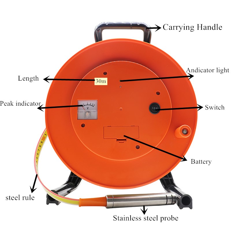 50M Deep Water Well Cable Ruler Level Meter Customized Support and Hand Measuring Tools