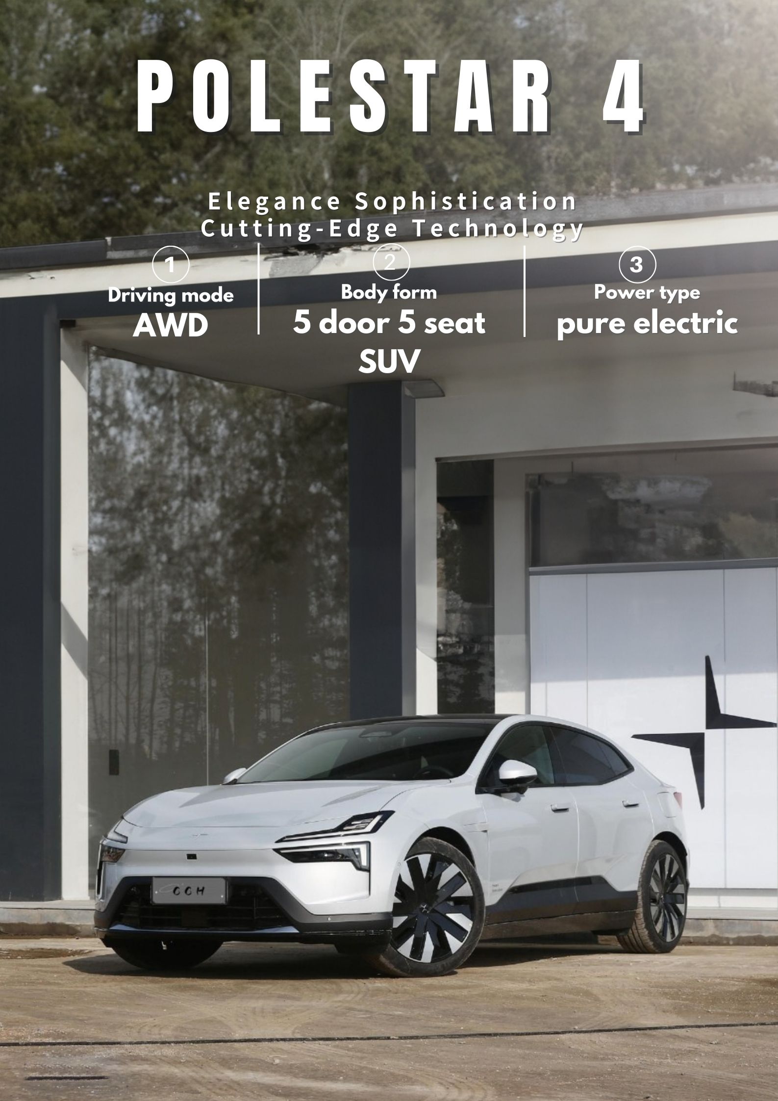 Deposit High Match 2023 Polestar 4 Pure Electric SUV with Fixed Gear Ratio of 1st Gear