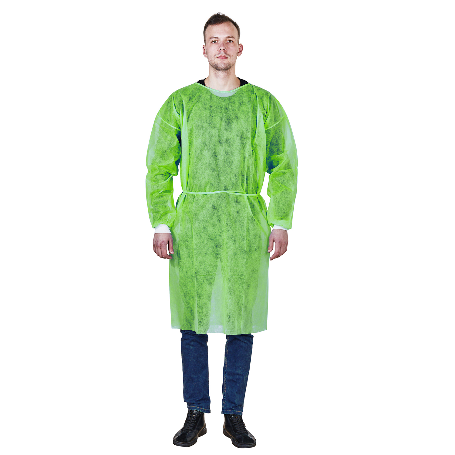 Lab Coat Style Non-woven Fabric Blue Isolation Disposable Operation Gown for Men Women