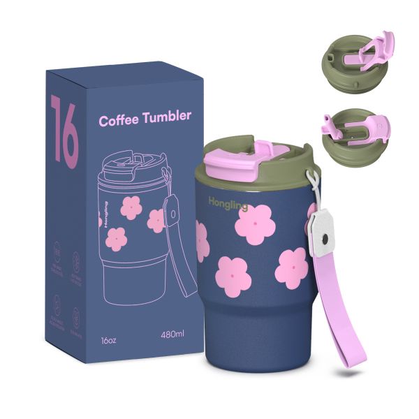 Customized Cross-border Foreign Trade Insulated Flask Coffee Cups Double Drinking Drinkware Tether Water Tumbler Travel Portable Insulated Cups