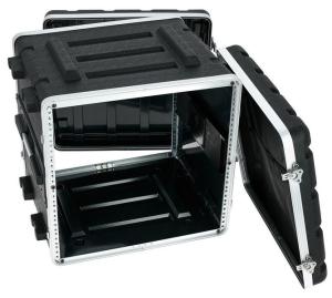 China 4 Twist Locks Black Rack Mount Case 17&quot; Depth ABS 10u Rolling Rack Case wholesale