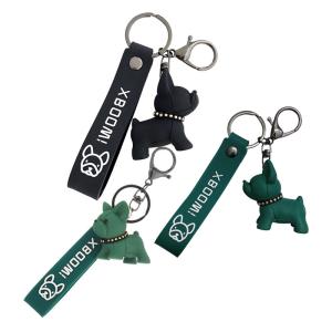 China PU Key Chain Ornaments , Resin pitbull dog keychain Electroplated 0.02kg wholesale
