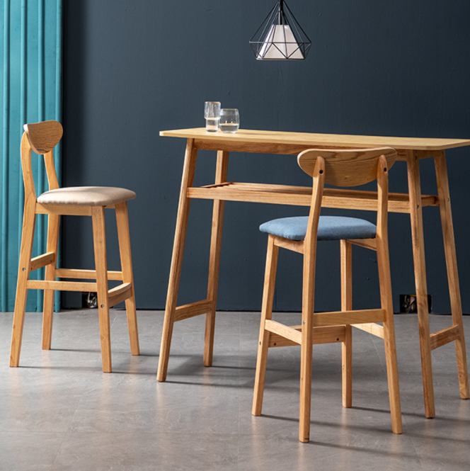 Contemporary Design Style Wooden Bar Chair Stools for High Table in Living Room
