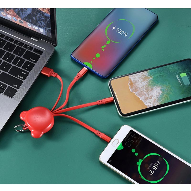 Custom Length 16cm Multiple USB Charger Cable Universal Keychain