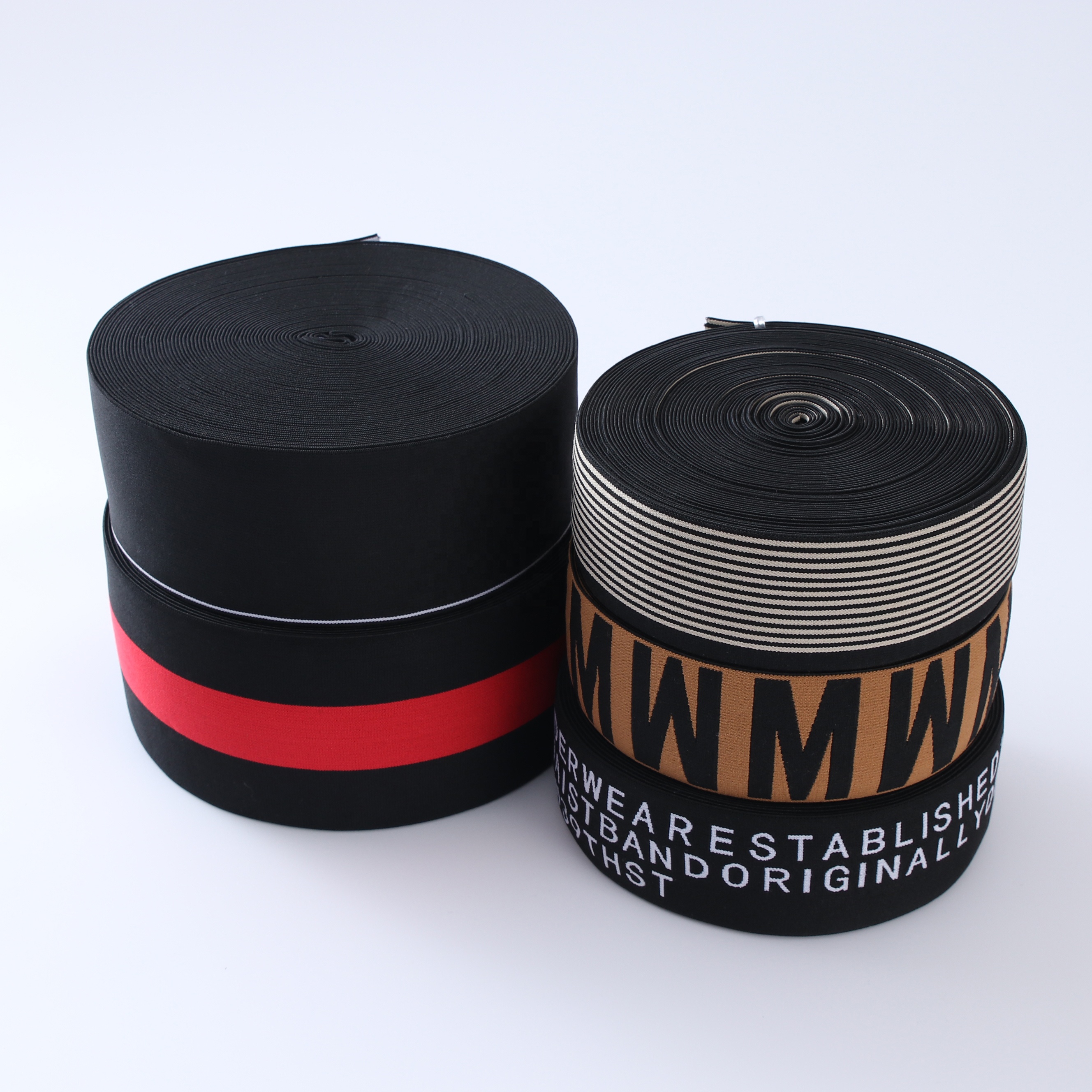 Factory jacquard waist band strap webbing elastic band for underwear sewing custom logo