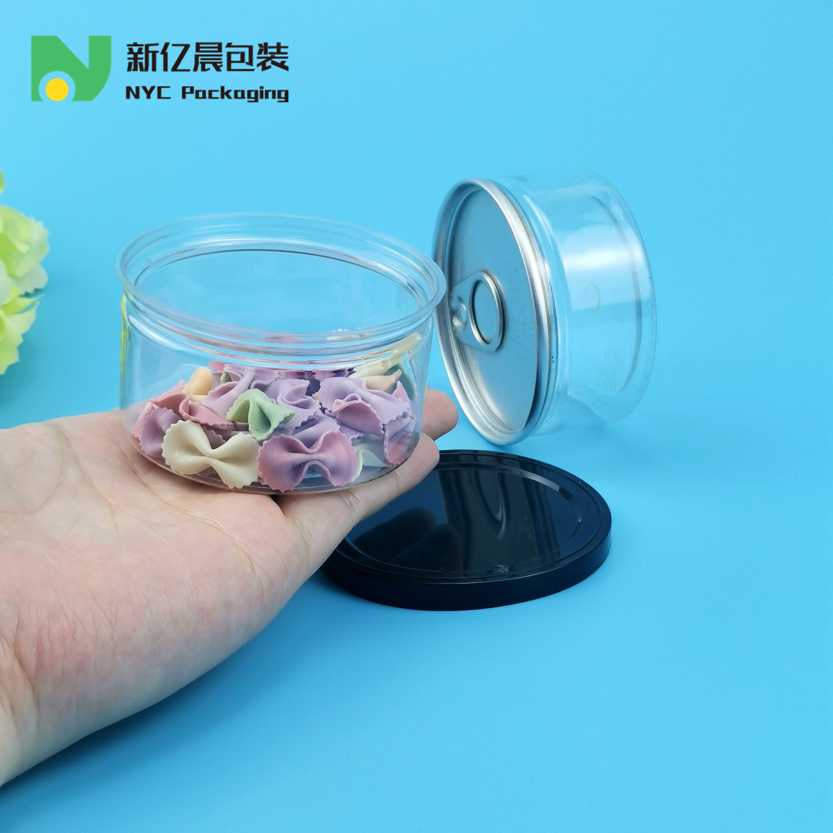 400ML 401# 900mm Wide Mouth Plastic Food Cans With Easy Open Lid