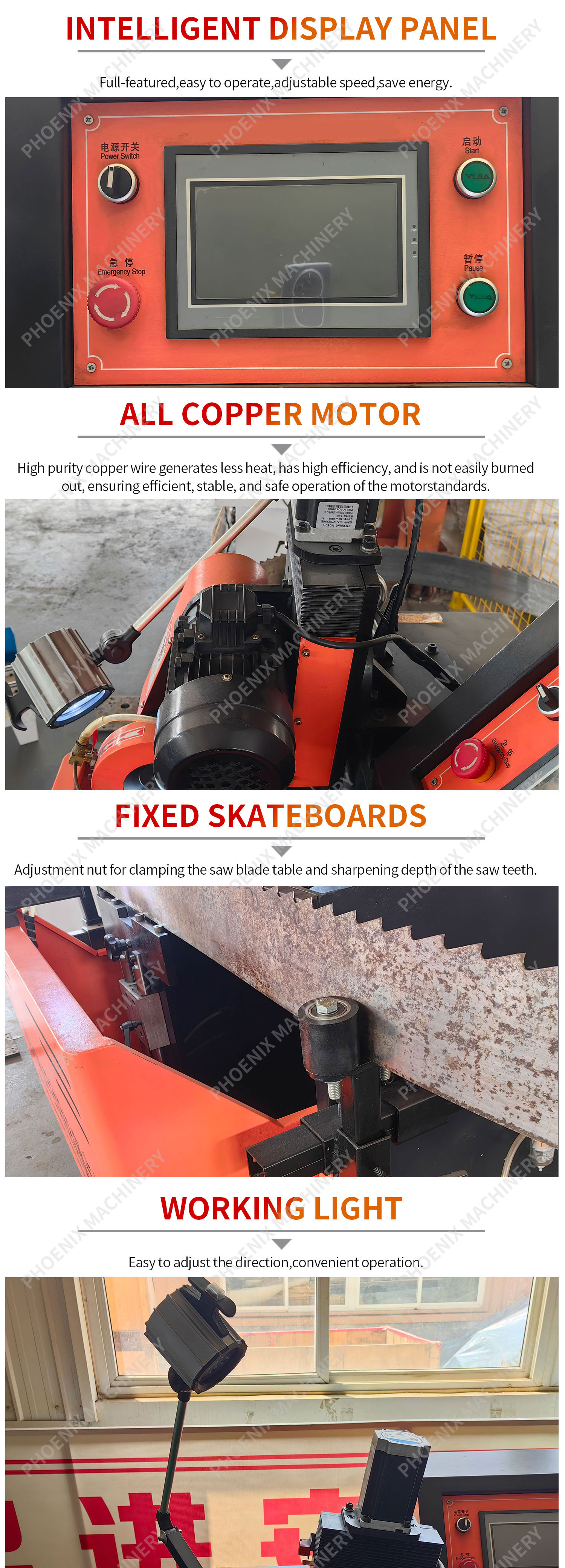 1100W Motor Power Automatic Band Saw Blade Sharpener Machine for PM1160 Band Blade Tool