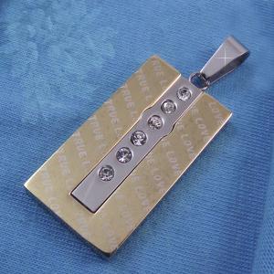 China 316L Stainless Steel Rectangle Square Shaped Necklace Pendant LPS0148 wholesale