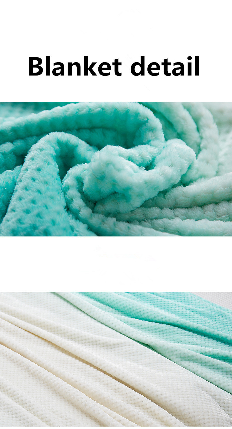 Gradient Color Flannel Sheet Blanket , Flannel Fleece Blanket Easy Care For Bedding